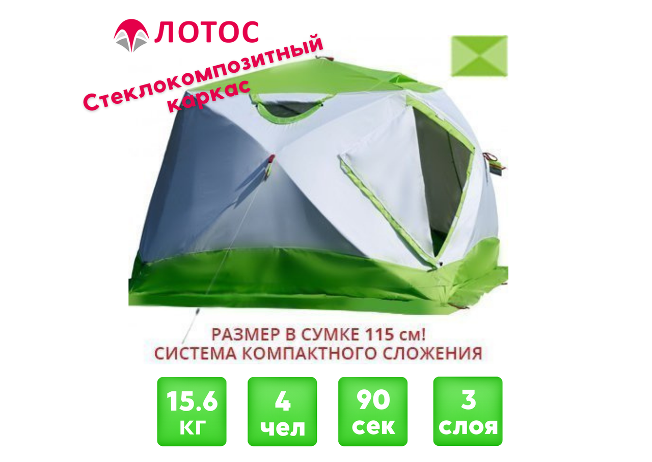 Палатка Лотос Куб 4 Компакт Термо - фото 1 - id-p221077890