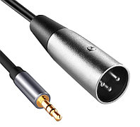 Кабель jack 3.5mm - XLR для микрофона, XLR папа, 1.5 метра, черный