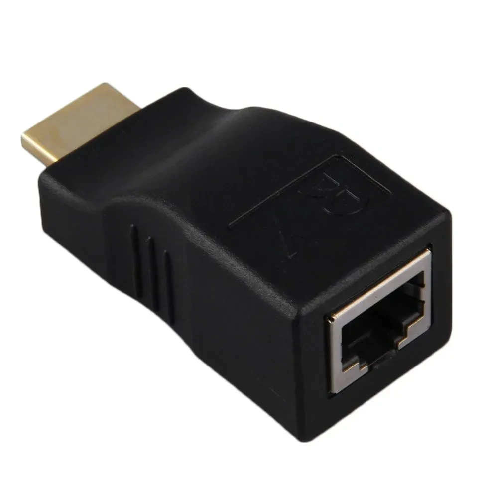 Удлинитель сигнала HDMI по витой паре RJ45 (LAN) до 30 метров, пассивный, комплект, синий - фото 3 - id-p209353367