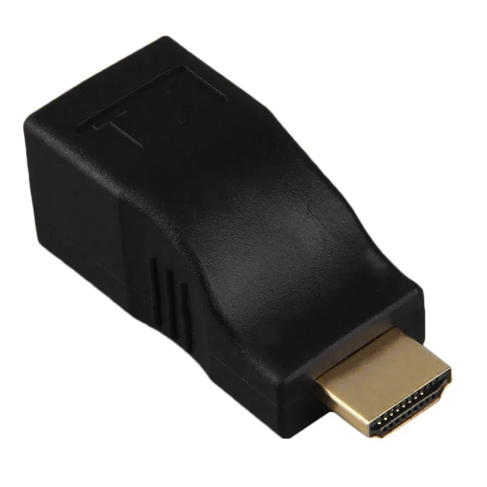 Удлинитель сигнала HDMI по витой паре RJ45 (LAN) до 30 метров, пассивный, комплект, синий - фото 2 - id-p209353367