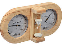 Термометр с гигрометром Банная станция с песочными часами БАННЫЕ ШТУЧКИ 18028