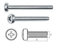 Винт М4х20 mm с полусферической головкой, цинк, класс прочности 5.8, DIN 7985 (1000 шт) STARFIX