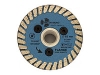 Алмазный диск 65mm М14 по керамике Turbo hot press (с фланцем под УШМ) TRIO-DIAMOND FHQ442