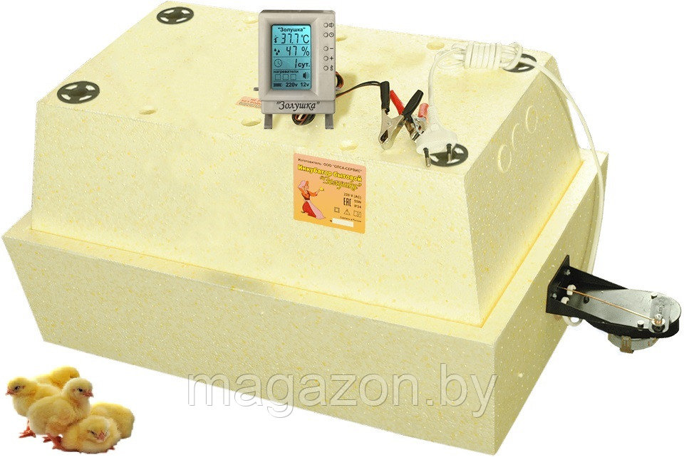 Инкубатор Золушка-2020, 28 яиц, 220/12В, автоматический, ЖК-дисплей, с вентлятором - фото 1 - id-p221101913