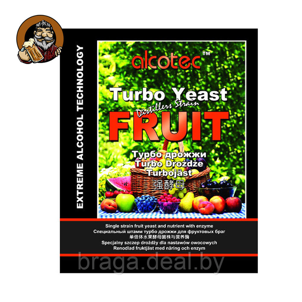 Дрожжи спиртовые Alcotec Fruit Turbo, 60 гр - фото 1 - id-p221102134