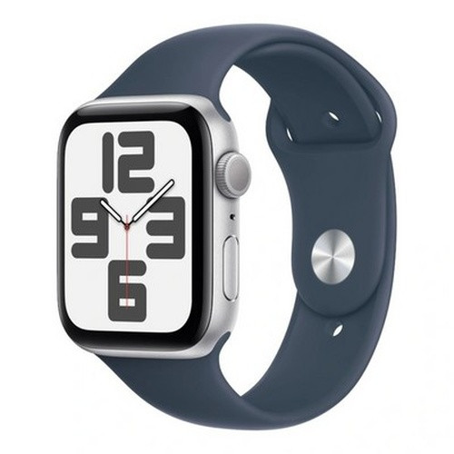 Apple Apple Watch SE 2 (2023) GPS 40mm Silver Aluminum Case with Storm Blue Sport Band - S/M (MRE13) - фото 1 - id-p221102075