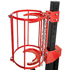 Стяжка пружин пневмогидравлическая напольная с навесным защитным каркасом и двумя комплектами получаш (макс., фото 3