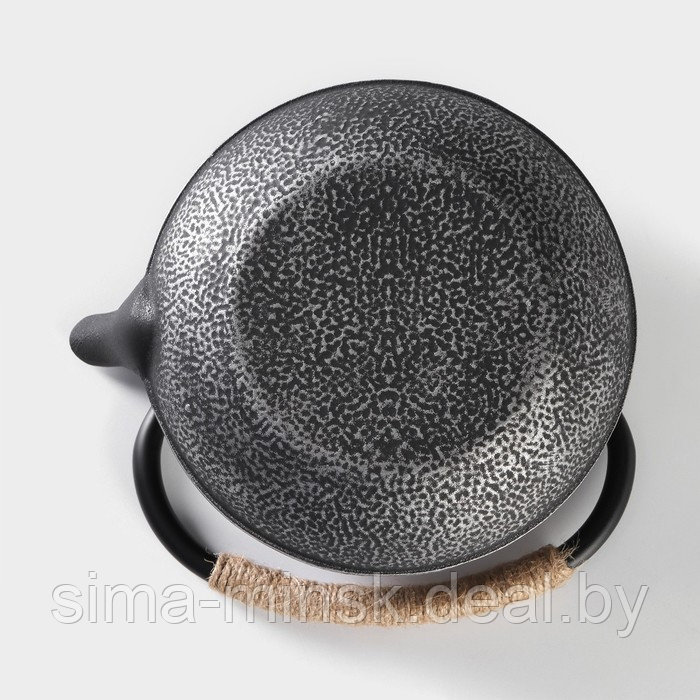 Чайник чугунный Доляна «Хрома», 800 мл, с ситом, эмалированное покрытие внутри, цвет серый - фото 6 - id-p221102723