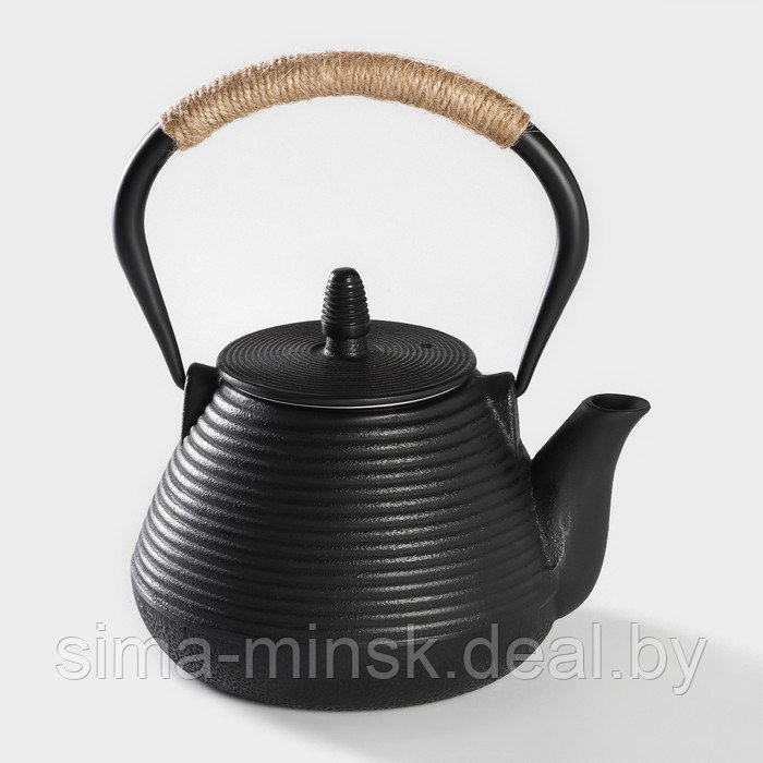 Чайник чугунный Доляна «Атьяф», 1 л, с ситом, цвет чёрный - фото 4 - id-p221102725