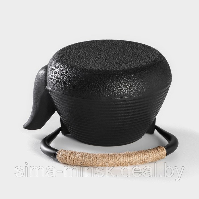 Чайник чугунный Доляна «Атьяф», 1 л, с ситом, цвет чёрный - фото 5 - id-p221102725