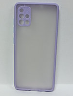 Чехол Samsung A51 матовый с фиолетовым ободком
