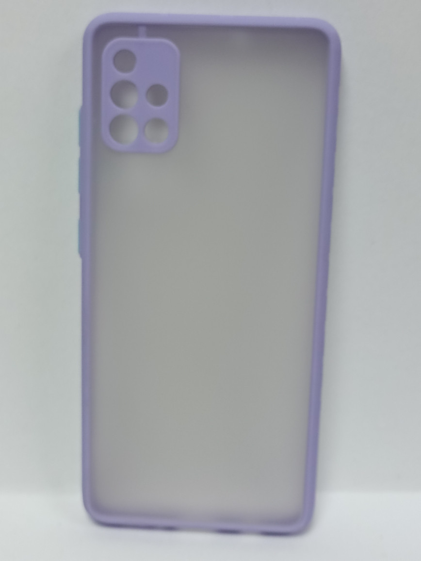 Чехол Samsung A51 матовый с фиолетовым ободком - фото 1 - id-p221120532
