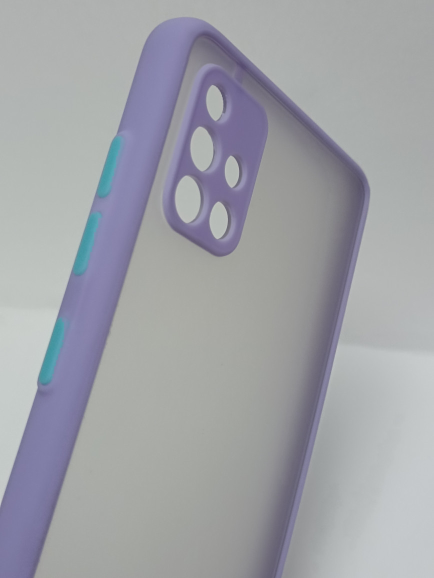 Чехол Samsung A51 матовый с фиолетовым ободком - фото 2 - id-p221120532