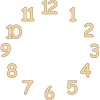 Заготовка деревянная Палитра (838): Набор цифр для часов, арабские, 3,7х3,3 см, 12 штук