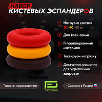 Набор кистевых эспандеров ProFitnessLab 3шт. 30/40/50кг Красный/Желтый/Коричневый