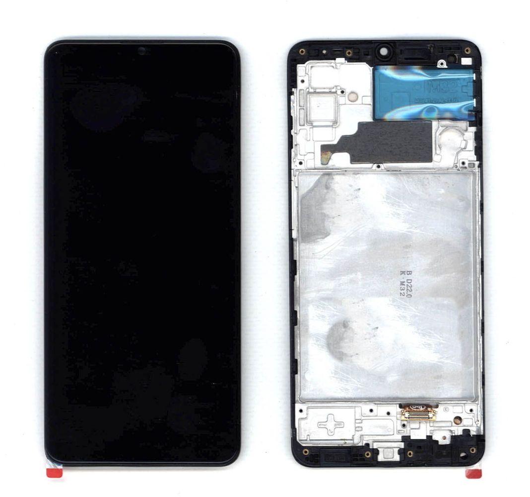 Дисплей (экран в сборе) для телефона Samsung Galaxy M32 SM-M325F OLED, черный с рамкой - фото 1 - id-p221149992