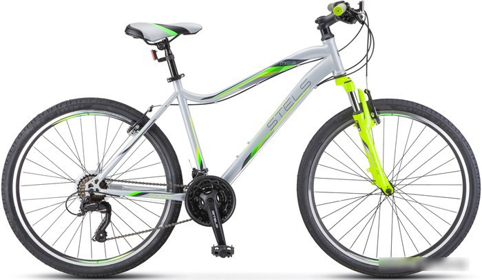 Велосипед Stels Miss 5000 V 26 V050 р.18 2021 (серебристый/салатовый) - фото 1 - id-p221150358