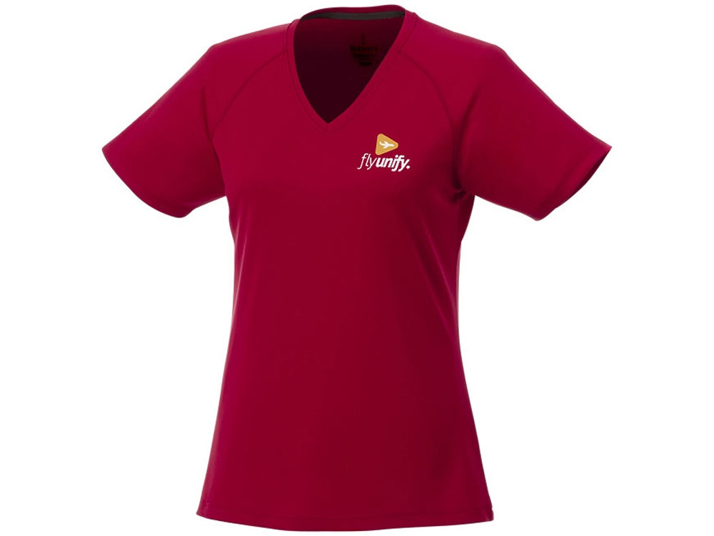 Модная женская футболка Amery с коротким рукавом и V-образным вырезом, красный - фото 4 - id-p221150331