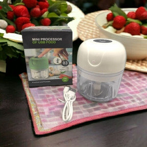 Портативный мини измельчитель для кухни Mini processor of USB FOOD 250 ml Белый
