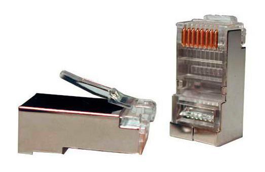 Коннектор Hyperline (PLUG-8P8C-U-C5-SH-100) FTP кат.5e RJ45 прозрачный (упак.:100шт) - фото 1 - id-p221154315