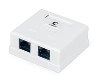 Cabeus WS-8P8C-Cat.5e-2 Розетка компьютерная RJ-45, категория 5e, двойная, внешняя, Dual IDC