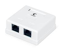 Розетка компьютерная rj-45(8p8c), категория 6, двойная Cabeus WS-8P8C-Cat.6-2 Розетка компьютерная