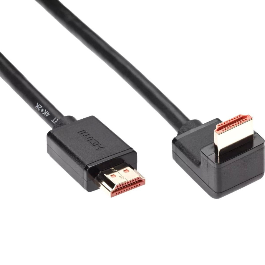 Кабель HDMI---HDMI ver 2.0 угловой коннектор 90град 2м,Telecom TCG225-2M - фото 1 - id-p221154479