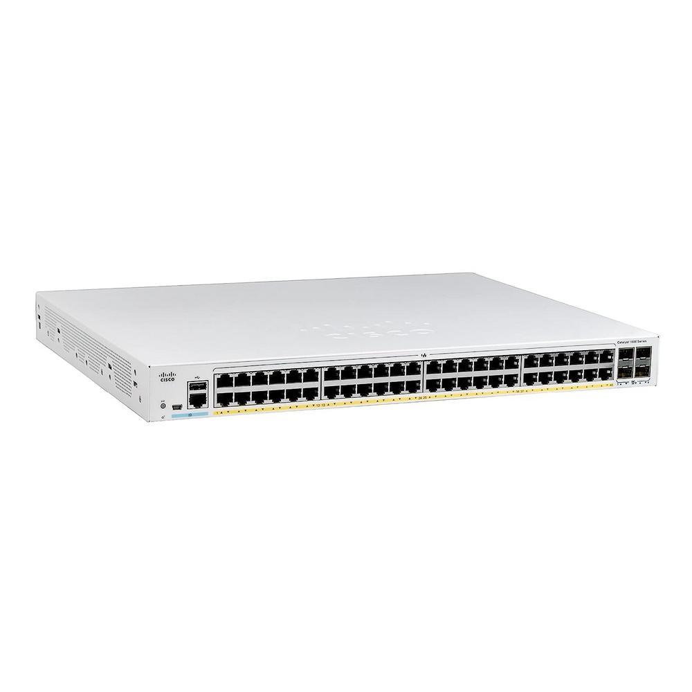 Коммутатор CISCO Catalyst 1000 48x 10/100/1000 Ethernet RJ-45 ports, 4x 1Gb SFP uplinks, C1000-48T-4G-L - фото 1 - id-p221154530
