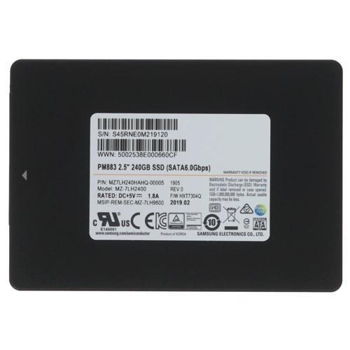 Твердотельный накопитель Samsung. Samsung SSD 240GB PM883 2.5" 7mm SATA 6Gb/s TLC R/W 550/320 MB/s R/W 98K/14K - фото 1 - id-p221153700