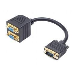 Cablexpert CC-VGAX2-20CM Разветвитель VGA Cablexpert CC-VGAX2-20CM, HD15M/2x15F, 1 компьютер - 2 монитора - фото 1 - id-p221153721