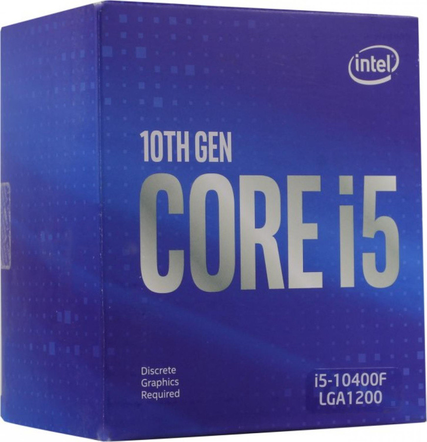Процессор CPU Intel Core i5-10400F BOX 2.9 GHz/6core/12Mb/65W/8 GT/s LGA1200 - фото 1 - id-p221154010
