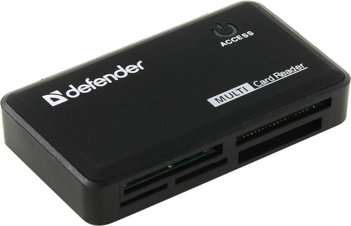 Картридер Defender Optimus 83501 USB2.0 CF/xD/MMC/RSMMC/SDHC/microSDHC/MS(/PRO/Duo/M2) Card Reader/Writer - фото 1 - id-p221154112
