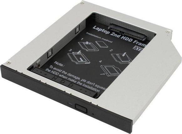 Espada SS12 Шасси для 2.5" SATA HDD 9.5мм для установки в SATA 12.7мм отсек оптического привода ноутбука, фото 2