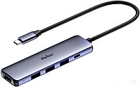 Разветвитель Netac WF13 NT08WF13-30GR USB3.0 CM - 2xUSB2.0+USB3.0+HDMI+PD