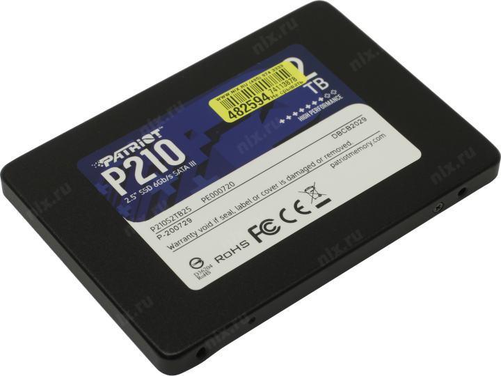 Накопитель SSD 2 Tb SATA 6Gb/s Patriot P210 P210S2TB25 2.5" - фото 1 - id-p221154225