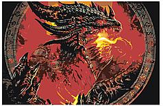 Картина по номерам Чёрный дракон в кольце 40 x 60 | FNBB-dragonintheringv2 | SLAVINA