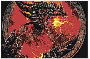 Картина по номерам Чёрный дракон в кольце 40 x 60 | FNBB-dragonintheringv2 | SLAVINA, фото 2