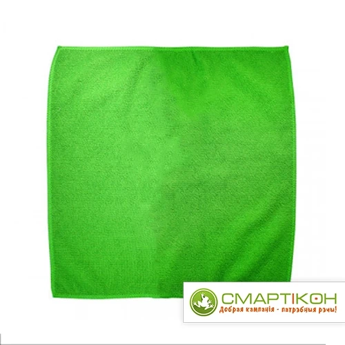 Салфетка из микрофибры 29*29 200 пл Зеленая, вакуумная упаковка, Китай - фото 1 - id-p220978845