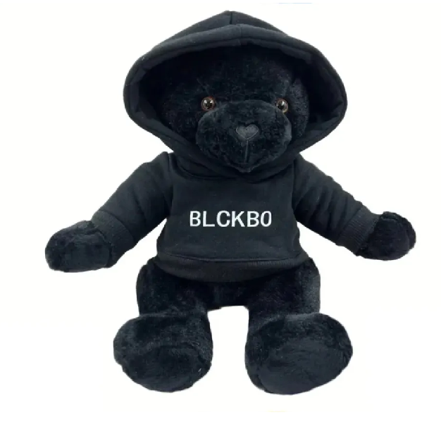 Мягкая игрушка Плюшевый мишка BLCKBO 40см, черный в худи с капюшоном - фото 2 - id-p220776345