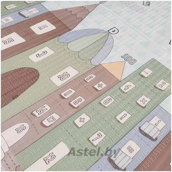Детский коврик двухсторонний в сумке 2х1,8 м Город / Космос (термоковрик) - фото 2 - id-p219775102