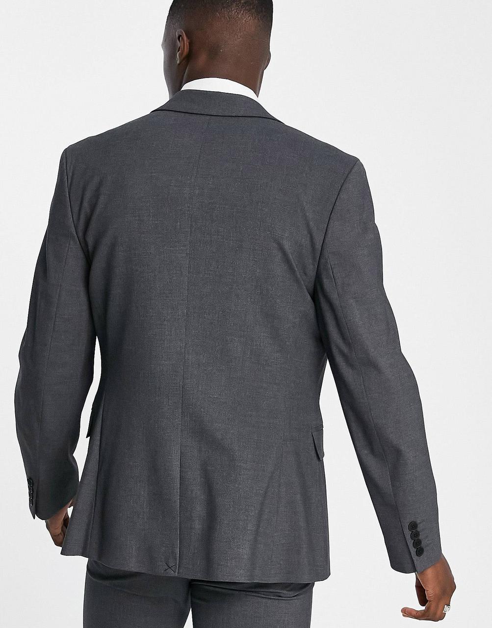 Темно-синий твиловый пиджак скинни из смесовой шерсти ASOS DESIGN Размер EU 48 - фото 2 - id-p221163474