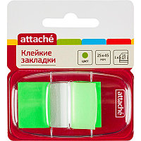 Клейкие закладки пласт. 1цв.по 25л. 25ммх45 зеленые Attache, 166082