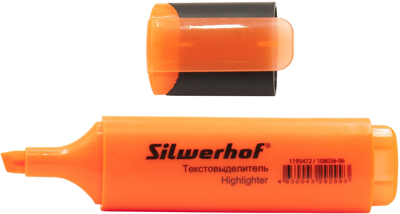 Текстовыделитель Silwerhof Blaze 108036-06 скошенный пиш. наконечник 1-5мм оранжевый картон - фото 2 - id-p221161391