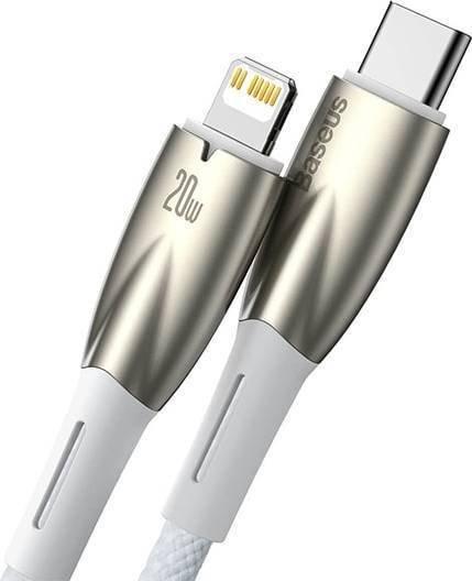 Кабель Baseus Glimmer Series Fast Charging Data Cable Type-C - Lightning 20W CADH000002 (1 м, белый) - фото 2 - id-p221168073