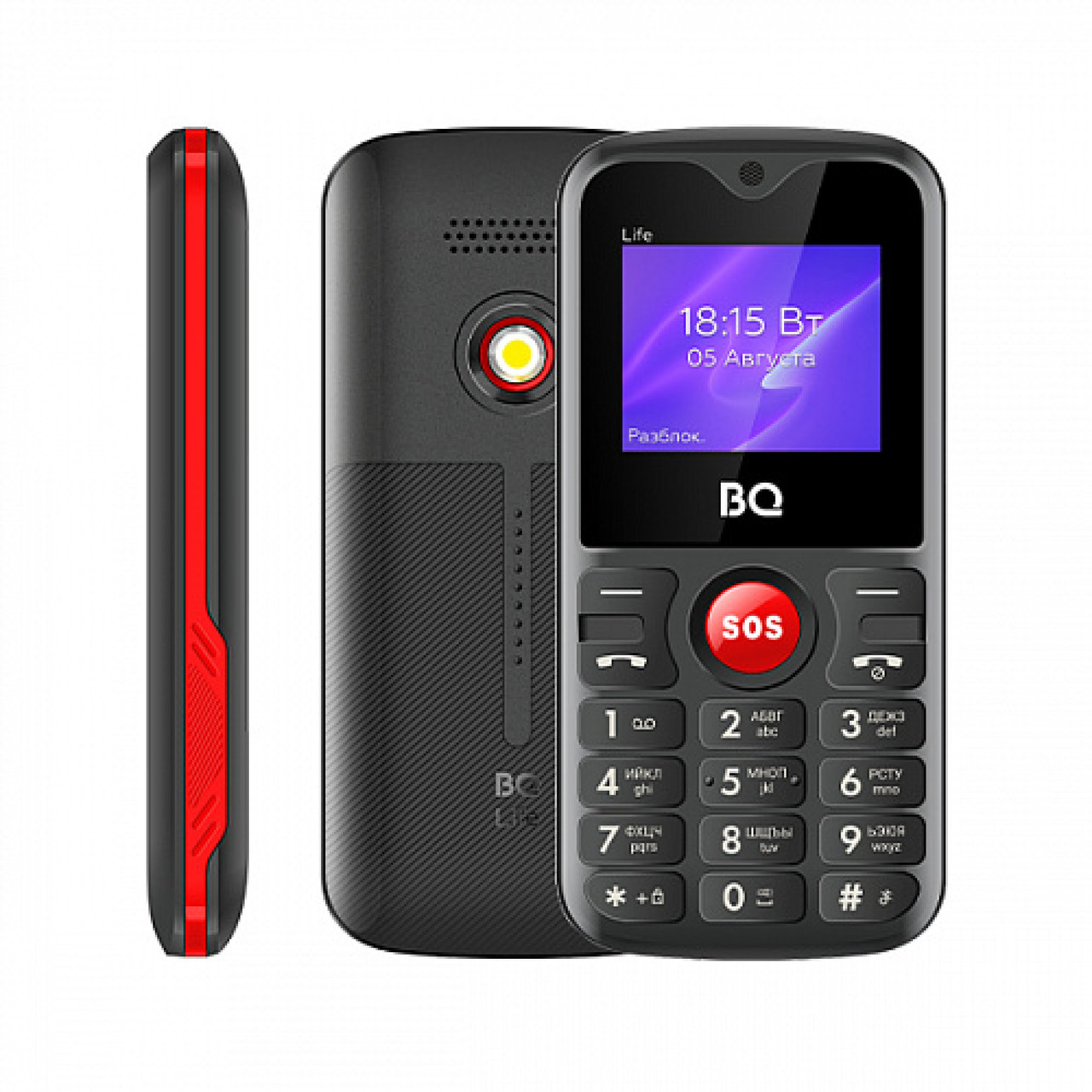Мобильный телефон BQ BQ-1853 Life (черный/красный) - фото 1 - id-p203141170