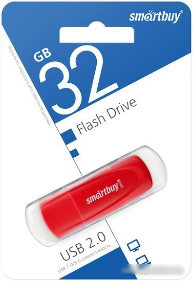 USB Flash SmartBuy Scout 32GB (красный) - фото 1 - id-p221180643