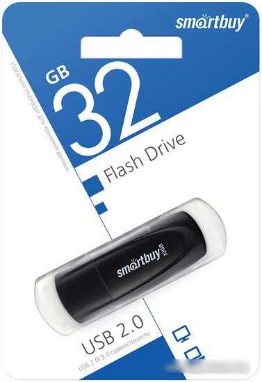USB Flash SmartBuy Scout 32GB (черный) - фото 1 - id-p221180647