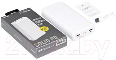 Портативное зарядное устройство TFN Solid 30 PD 30000mAh / TFN-PB-283-WH - фото 5 - id-p221191491