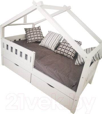 Стилизованная кровать детская ФанДОК Домик Ф-141.11 80x160 - фото 1 - id-p221195122