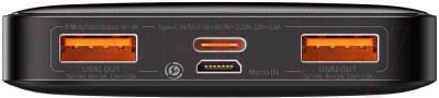 Портативное зарядное устройство Baseus Bipow 10000mAh с кабелем USB to Micro / PPBD050301 - фото 4 - id-p221195427